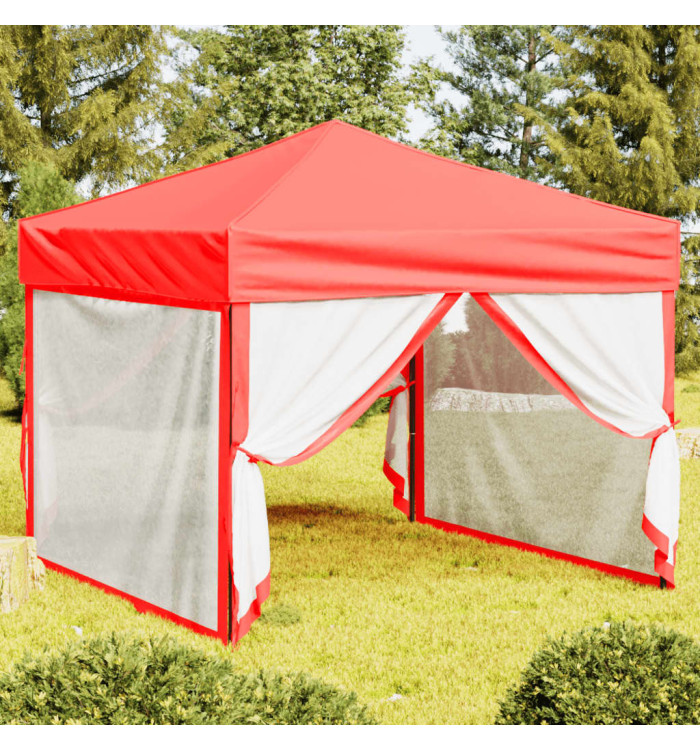 Tente de réception pliable avec parois Rouge 3x3 m | Mobilier & Déco