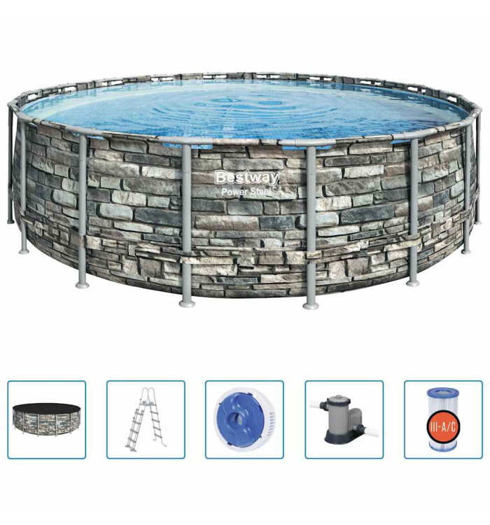 Bestway Piscine Power Steel 549x132 cm | Mobilier & Déco