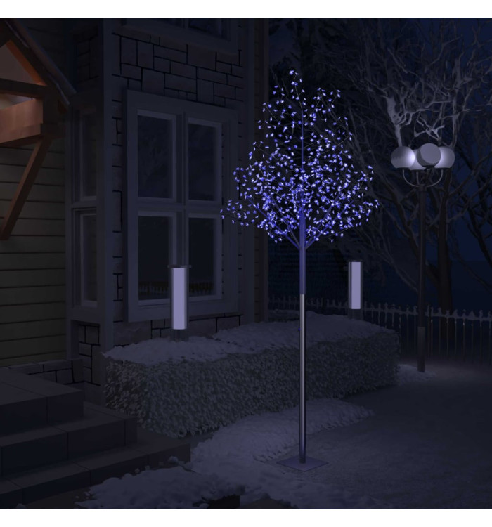 Sapin de Noël 600 LED bleues Cerisier en fleurs 300 cm | Mobilier & Déco