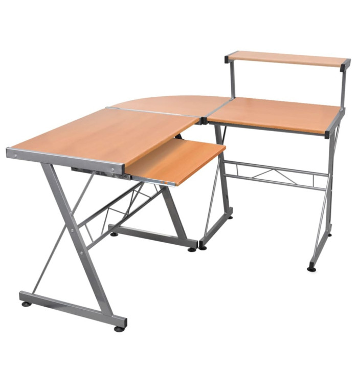 Bureau d'ordinateur d'angle Marron 132x112x99cm Bois ingénierie | Mobilier & Déco