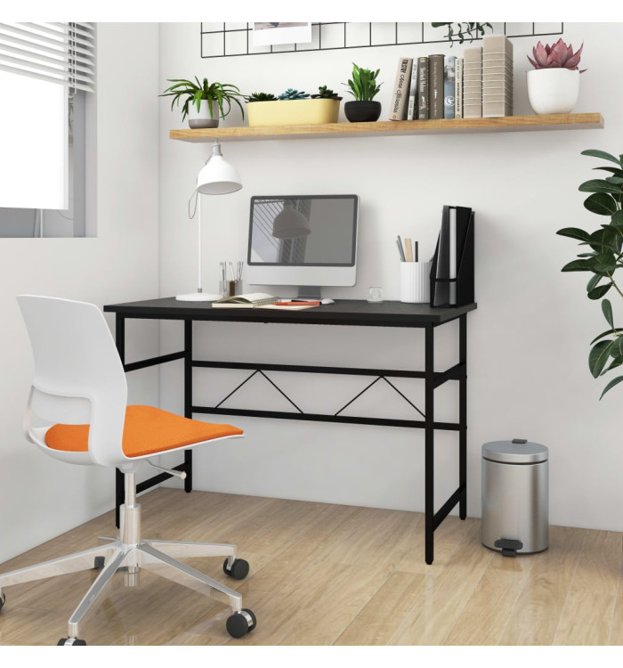 Bureau d'ordinateur Noir 105x55x72 cm MDF et métal | Mobilier & Déco