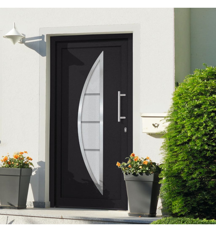 Porte d'entrée Anthracite 88x200 cm | Mobilier & Déco