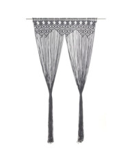 Rideau en macramé Anthracite 140x240 cm Coton | Mobilier & Déco