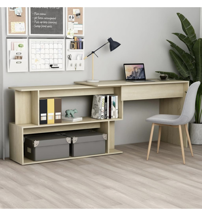 Bureau d'angle Chêne sonoma 200x50x76 cm Bois d’ingénierie | Mobilier & Déco
