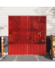 Rideau de porte rouge 300 mmx2,6 mm 25 m PVC | Mobilier & Déco