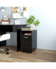 Armoire latérale avec roues Noir 33x38x60 cm Bois d’ingénierie | Mobilier & Déco