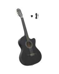 Guitare découpée classique occidentale égaliseur 6 cordes Noir | Mobilier & Déco