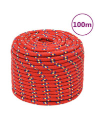 Corde de bateau Rouge 12 mm 100 m Polypropylène | Mobilier & Déco
