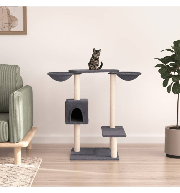 Arbre à chat avec griffoirs gris foncé 82 cm | Mobilier & Déco