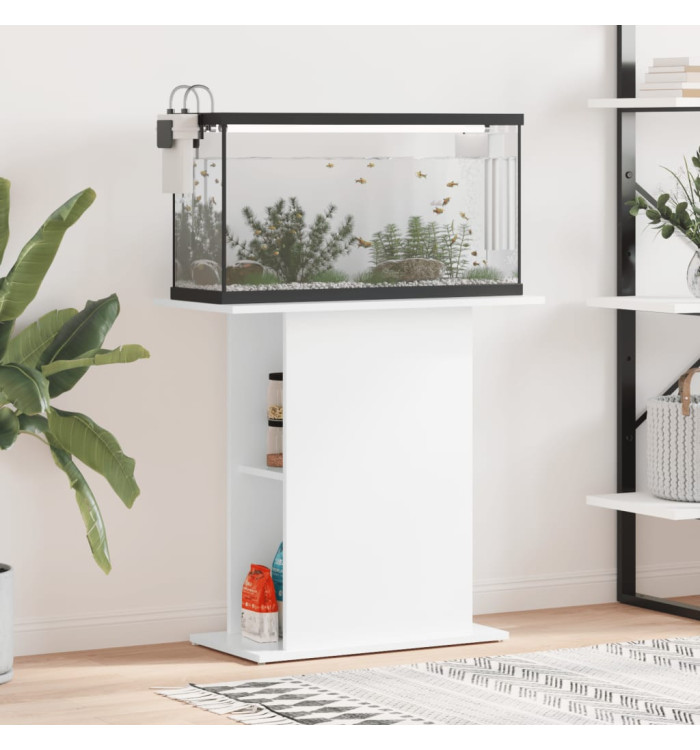 Support d'aquarium blanc brillant 75x36x72,5 cm bois ingénierie | Mobilier & Déco