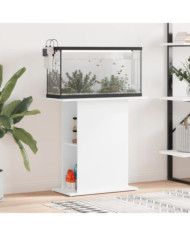 Support d'aquarium blanc brillant 75x36x72,5 cm bois ingénierie | Mobilier & Déco