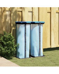 Porte-sacs poubelles 2 pcs noir et bleu 120 L PP | Mobilier & Déco