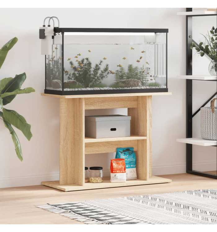 Support pour aquarium chêne sonoma 80x35x60cm bois d'ingénierie | Mobilier & Déco