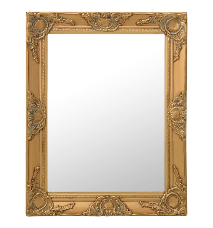 Miroir mural style baroque 50x60 cm Doré | Mobilier & Déco