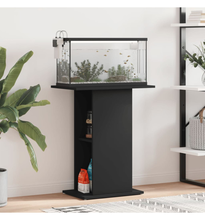 Support pour aquarium noir 60,5x36x72,5 cm bois d'ingénierie | Mobilier & Déco