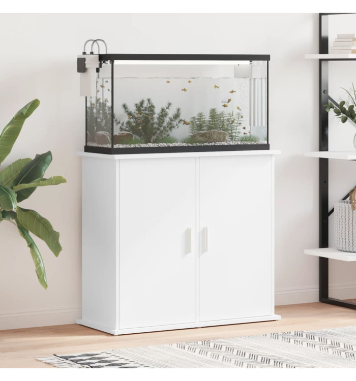 Support pour aquarium blanc 81x36x73 cm bois d'ingénierie | Mobilier & Déco