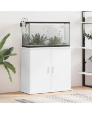 Support pour aquarium blanc 81x36x73 cm bois d'ingénierie | Mobilier & Déco