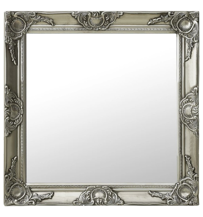 Miroir mural style baroque 60x60 cm Argenté | Mobilier & Déco