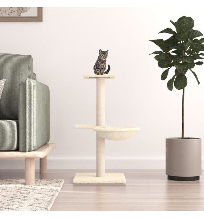 Arbre à chat avec griffoirs en sisal crème 72 cm | Mobilier & Déco
