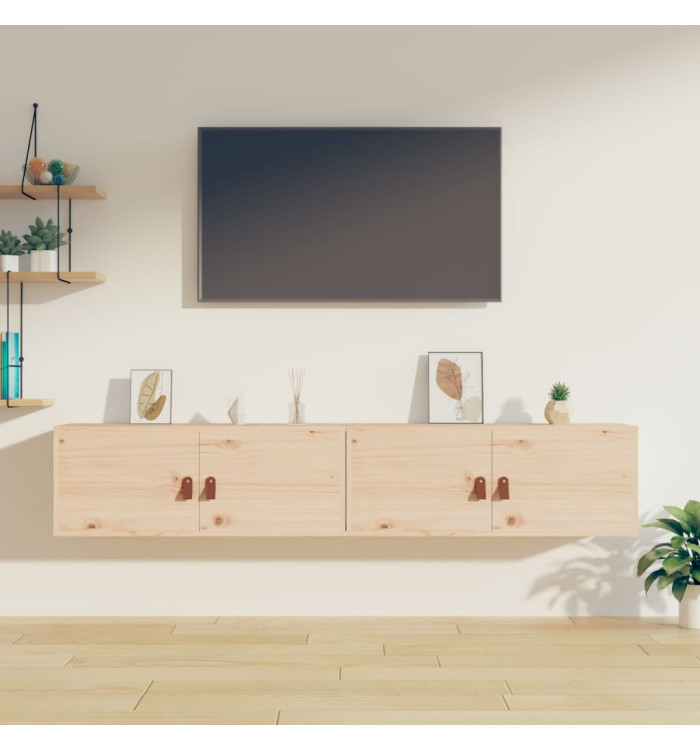 Armoires murales 2 pcs 80x30x30 cm Bois de pin massif | Mobilier & Déco