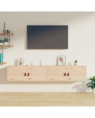 Armoires murales 2 pcs 80x30x30 cm Bois de pin massif | Mobilier & Déco
