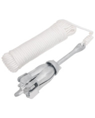 Ancre pliable avec corde argenté 4 kg fonte galvanisée à chaud | Mobilier & Déco