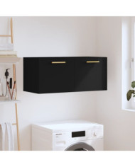 Armoire murale noir 80x36,5x35 cm bois d'ingénierie | Mobilier & Déco