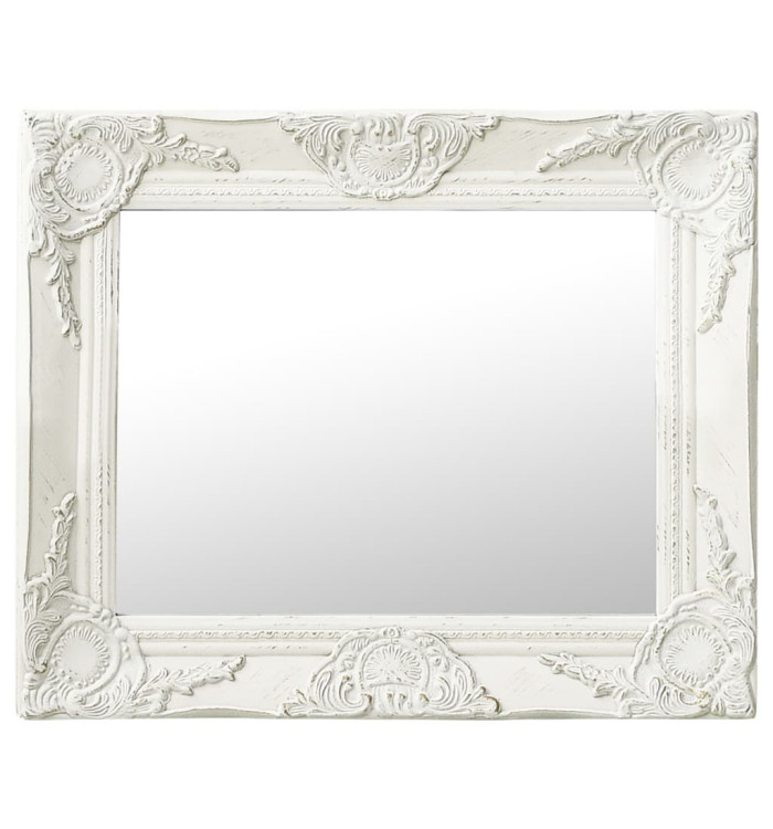 Miroir mural style baroque 50x40 cm Blanc | Mobilier & Déco
