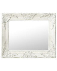 Miroir mural style baroque 50x40 cm Blanc | Mobilier & Déco