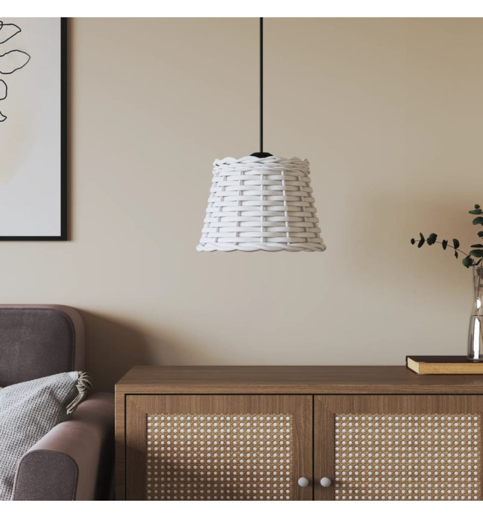 Abat-jour de plafonnier blanc Ø20x15 cm osier | Mobilier & Déco