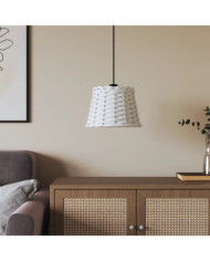 Abat-jour de plafonnier blanc Ø20x15 cm osier | Mobilier & Déco