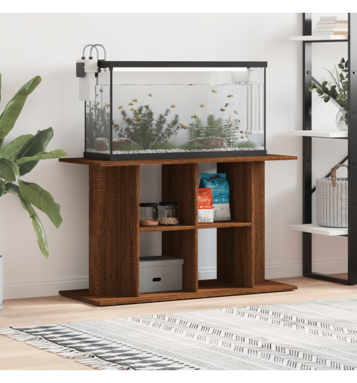 Support d'aquarium chêne marron 100x40x60 cm bois d'ingénierie | Mobilier & Déco