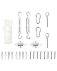 Jeu d'accessoires de voile d'ombrage 9 pcs Acier inoxydable | Mobilier & Déco