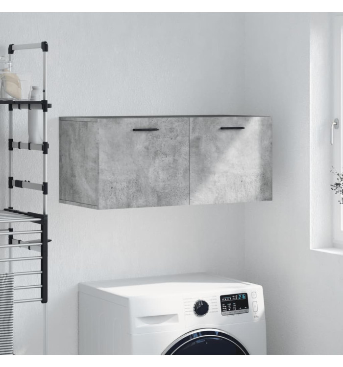 Armoire murale gris béton 80x36,5x35 cm bois d'ingénierie | Mobilier & Déco