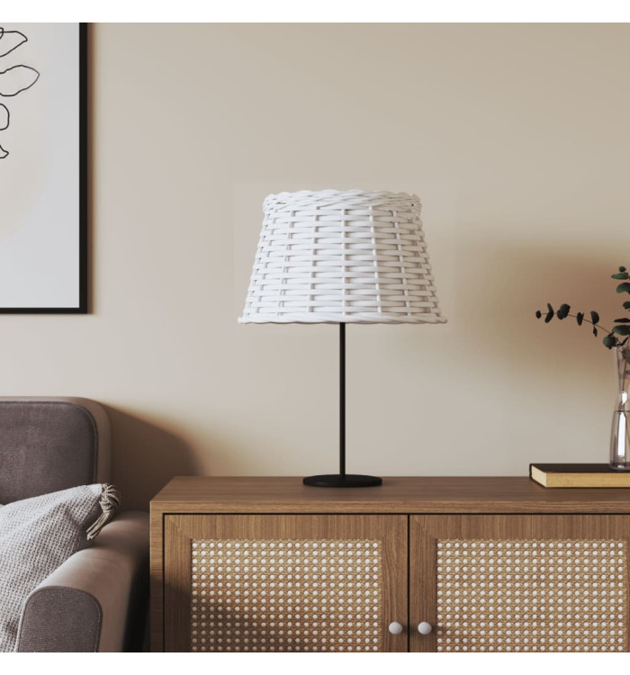 Abat-jour blanc Ø38x23 cm osier | Mobilier & Déco