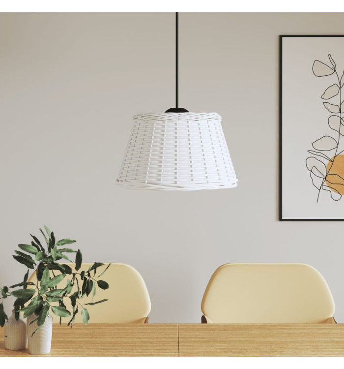 Abat-jour de plafonnier blanc Ø50x30 cm osier | Mobilier & Déco