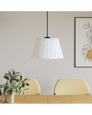 Abat-jour de plafonnier blanc Ø50x30 cm osier | Mobilier & Déco