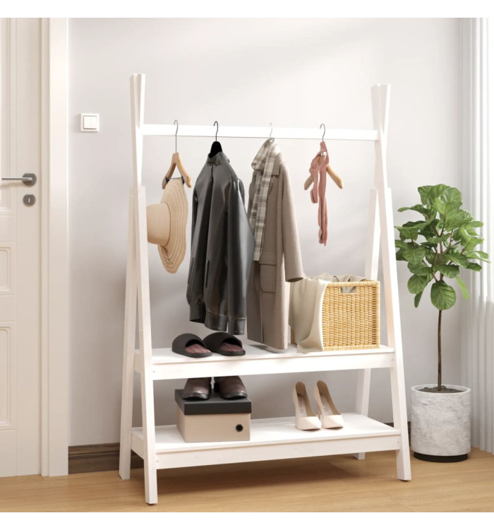 Porte-vêtements Blanc 100x45,5x150 cm Bois de pin massif | Mobilier & Déco
