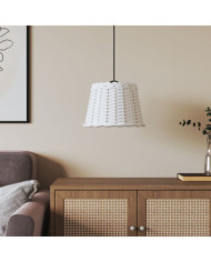 Abat-jour de plafonnier blanc Ø30x20 cm osier | Mobilier & Déco