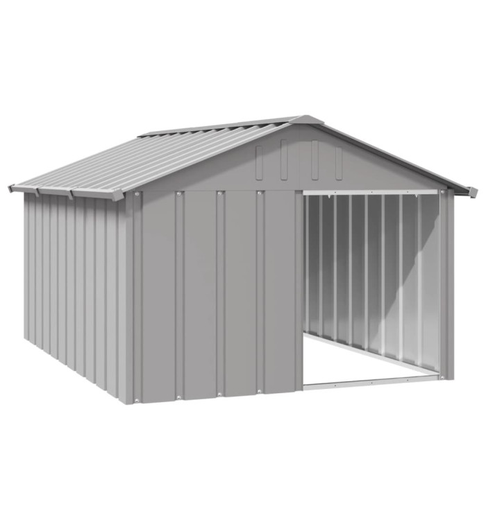 Niche pour chien Gris 116,5x153x81,5 cm Acier galvanisé | Mobilier & Déco