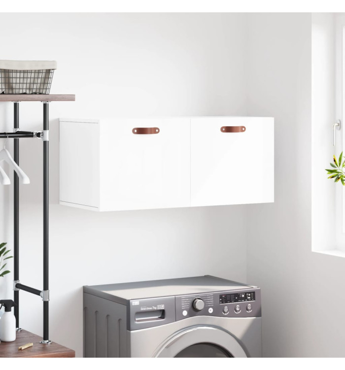 Armoire murale blanc brillant 80x36,5x35 cm bois d'ingénierie | Mobilier & Déco