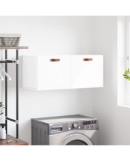 Armoire murale blanc brillant 80x36,5x35 cm bois d'ingénierie | Mobilier & Déco