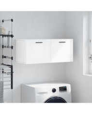 Armoire murale blanc brillant 80x36,5x35 cm bois d'ingénierie | Mobilier & Déco