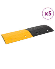 Ralentisseurs 5 pcs Jaune et noir 97x32,5x4 cm Caoutchouc | Mobilier & Déco