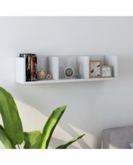 Étagère murale à CD Blanc brillant 75x18x18cm Bois d'ingénierie | Mobilier & Déco