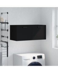 Armoire murale noir 80x36,5x35 cm bois d'ingénierie | Mobilier & Déco