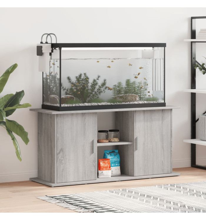 Support pour aquarium sonoma gris 121x41x58cm bois d'ingénierie | Mobilier & Déco