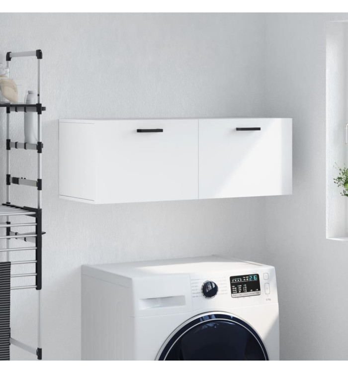 Armoire murale blanc 100x36,5x35 cm bois d'ingénierie | Mobilier & Déco
