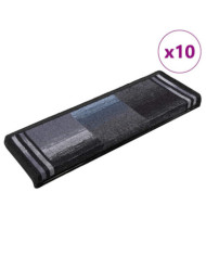 Tapis d'escalier autoadhésifs 10 pcs 65x21x4 cm Noir et gris | Mobilier & Déco