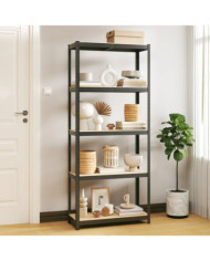 Étagère de rangement 5 niveaux Anthracite Acier bois ingénierie | Mobilier & Déco